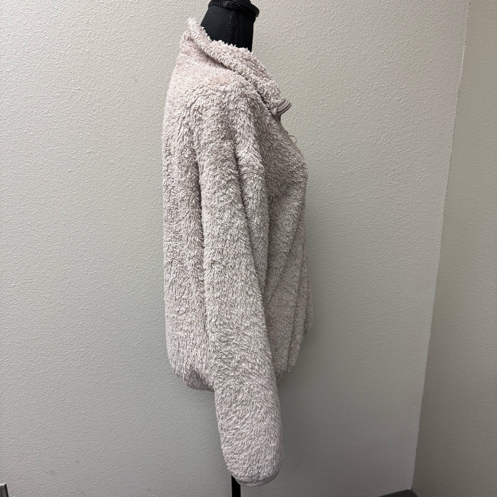 Patagonia Sherpa Fleece Pullover Medium Taupe Quarter Zip Cozy Jacket Top - Picture 7 of 12